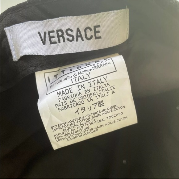 VERSACE Ittiere Black Colourful Spellout Logo Cap - Made In Italy - Designer - Picture 4 of 9